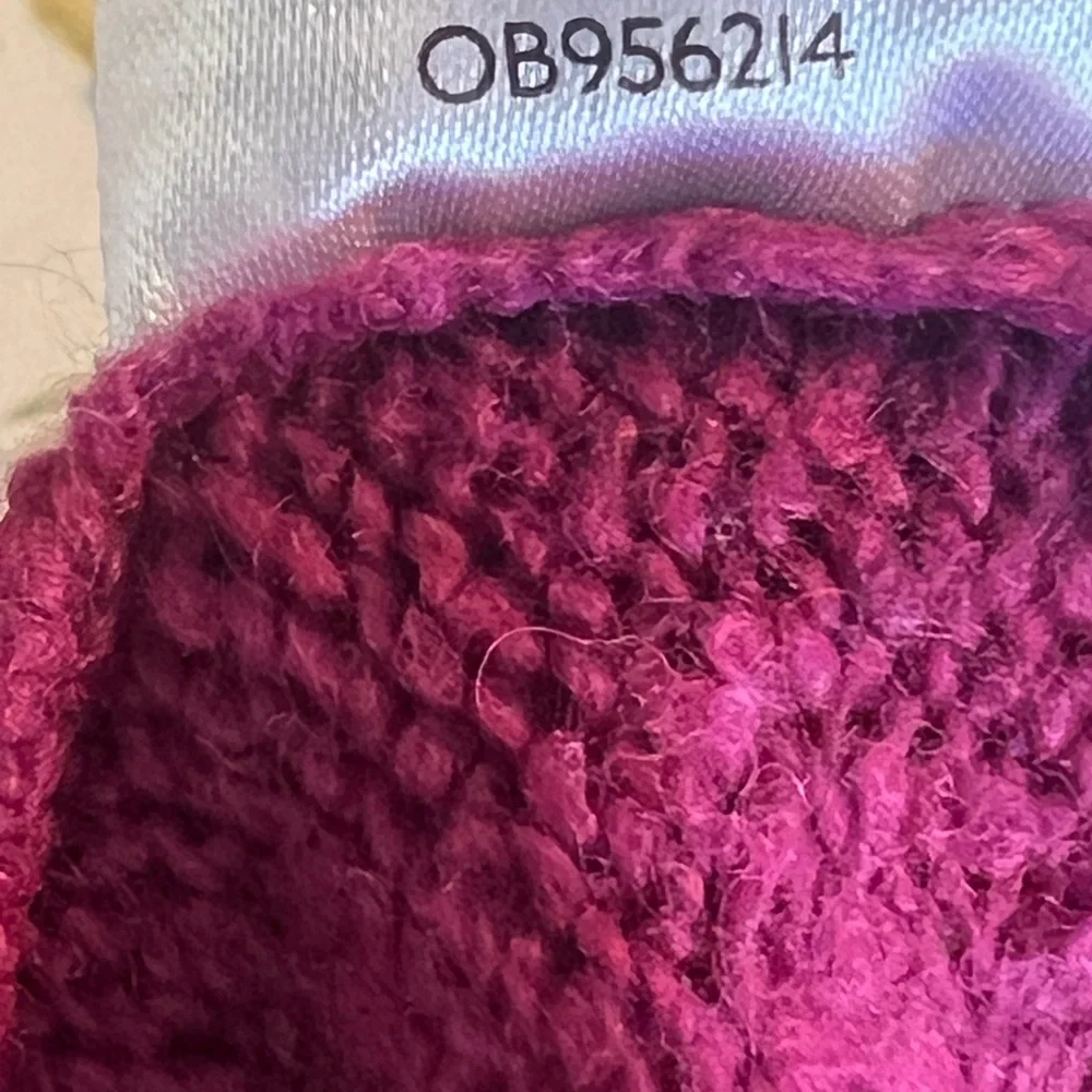 Free People Vibrant Pink Cowl Neck Sweater
